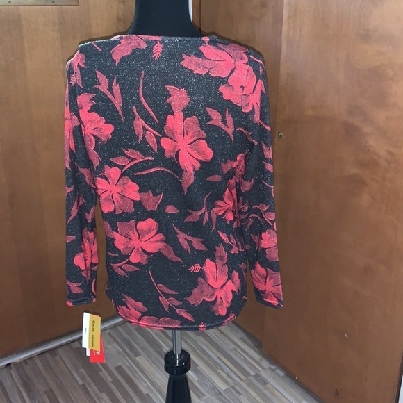 Cathy Daniels floral lurex mock layer top! - Picture 6 of 6